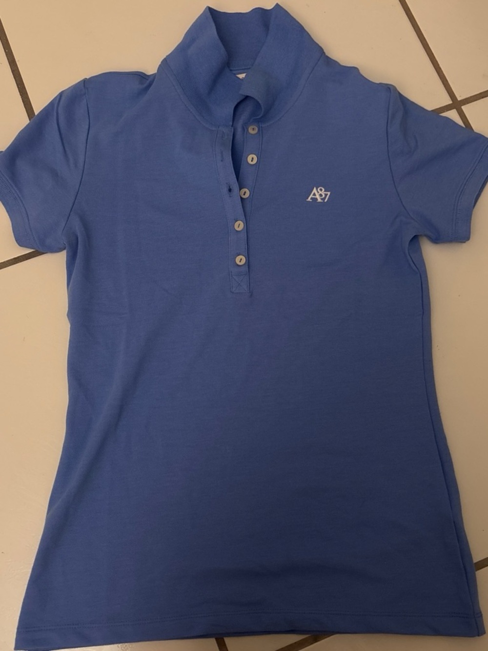Aeropostale Men's Short Sleeve Polo in Periwinkle Blue
